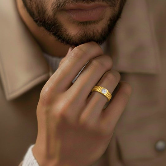 0.75ct Fluted Solitaire Men's Ring - MH