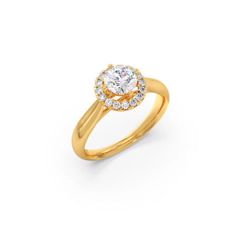 Round Halo Solitaire Engagement Ring 6.00mm