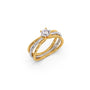 Round Diamond 0.50 Ct Dual Gold Accent Ring
