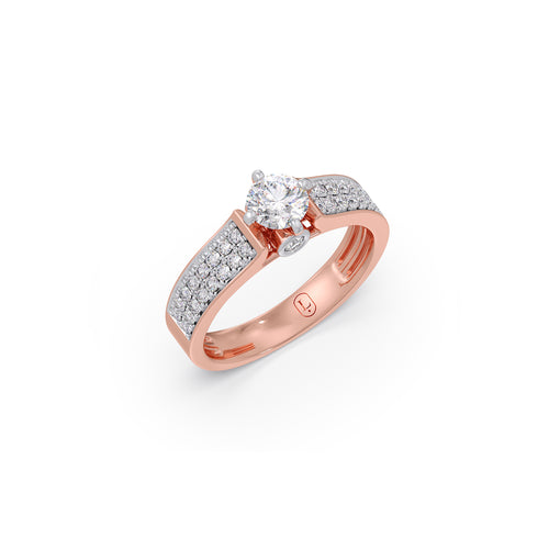 Round Diamond Solitaire Accent Ring