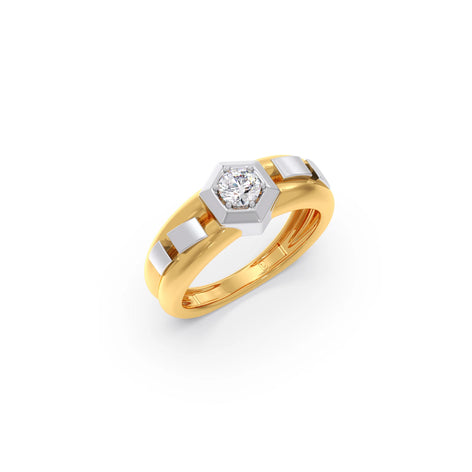 Two-Tone Men's Round Diamond Engagement Ring