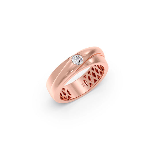Sleek Twisted Solitaire Ring