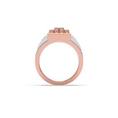 Dual Tone Luxurious Diamond Geometric Men's Band