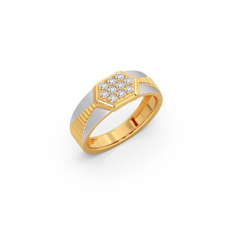 Men’s Hexagonal Cluster Diamond Ring