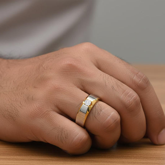 Men’s Two-Tone Solitaire Engagement Band