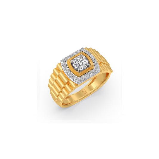 Men’s Bold Square LGD Wedding Band - Yellow