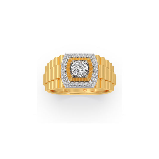 Men’s Bold Square LGD Wedding Band - Yellow