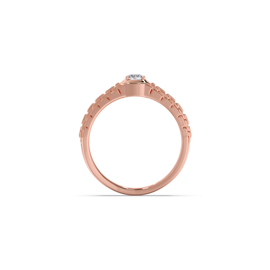 Men’s Textured Solitaire LGD Ring