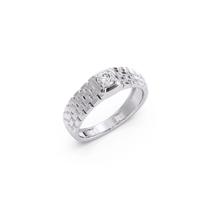 Men’s Textured Solitaire LGD Ring