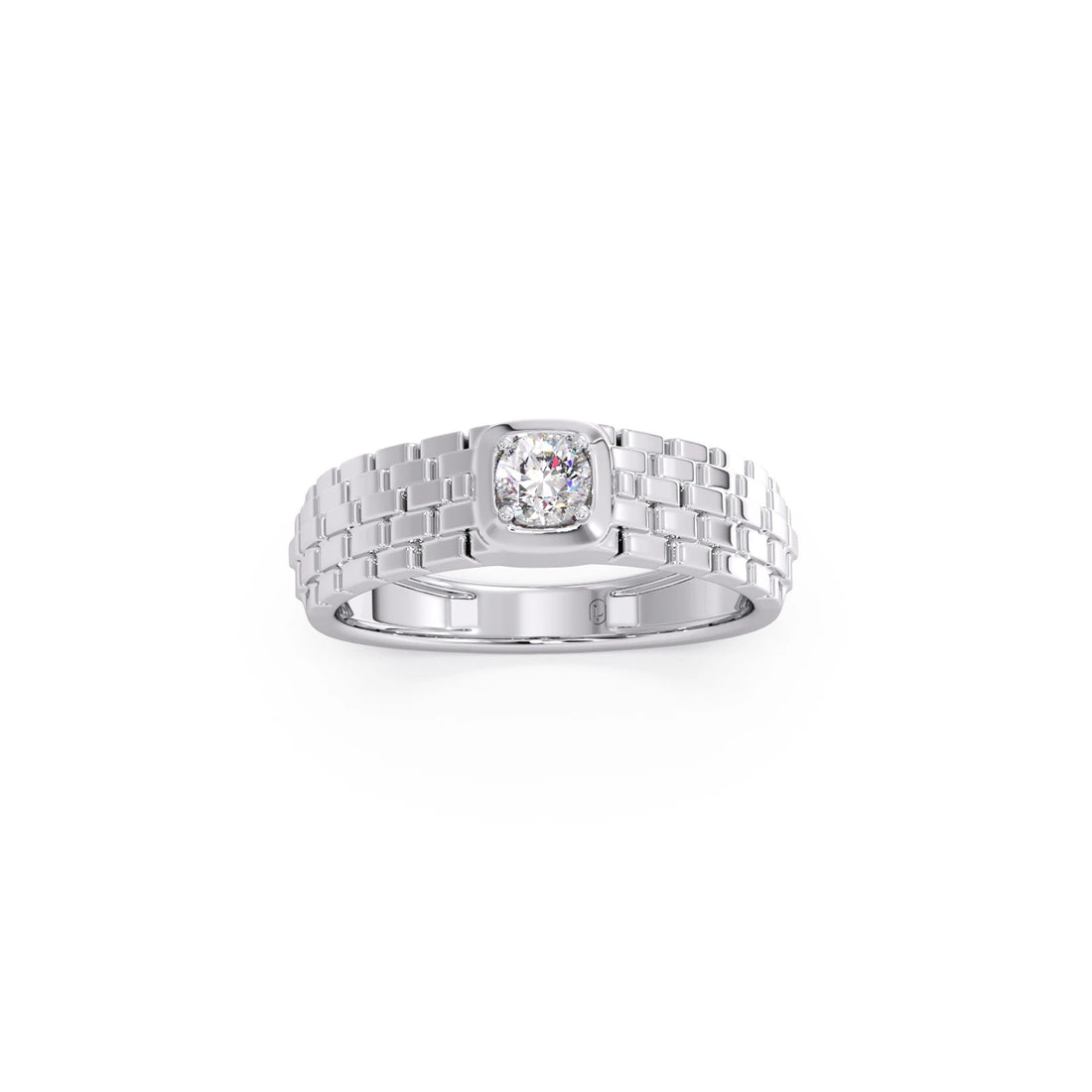 Men’s Textured Solitaire LGD Ring