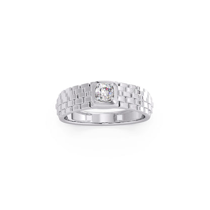 Men’s Textured Solitaire LGD Ring