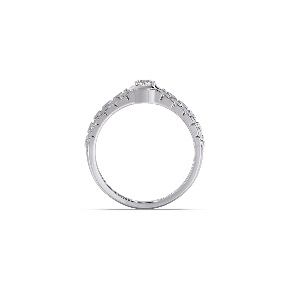 Men’s Textured Solitaire LGD Ring