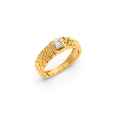 Men’s Textured Solitaire LGD Ring