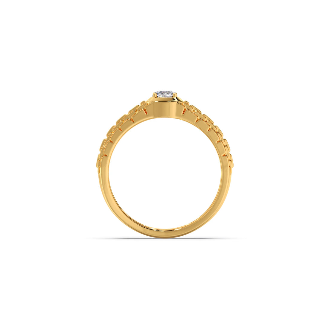 Men’s Textured Solitaire LGD Ring