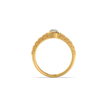 Men’s Textured Solitaire LGD Ring