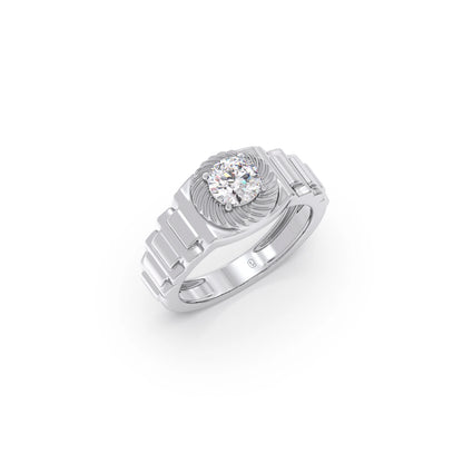 Men’s Bezel-Set Solitaire Lab-Grown Diamond Ring