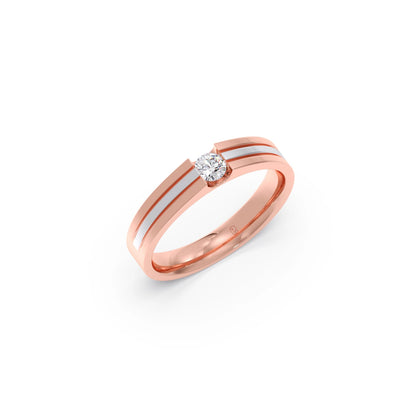 Men’s Dual-Line Solitaire  Band