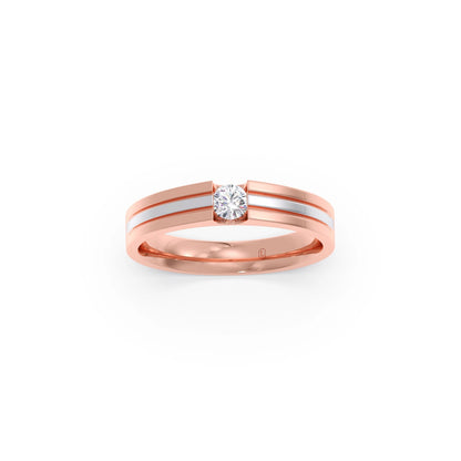 Men’s Dual-Line Solitaire  Band