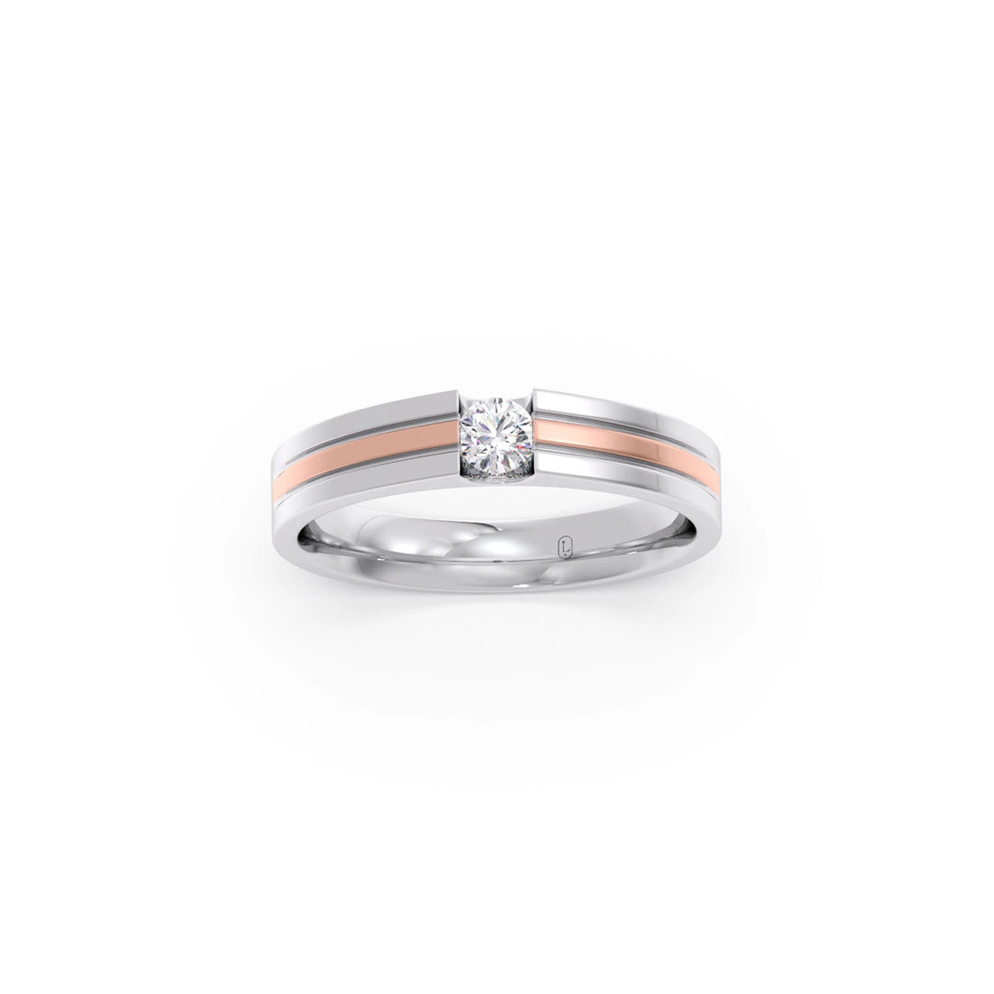 Men’s Dual-Line Solitaire  Band