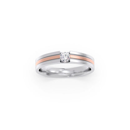 Men’s Dual-Line Solitaire  Band