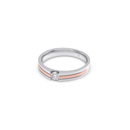 Men’s Dual-Line Solitaire  Band