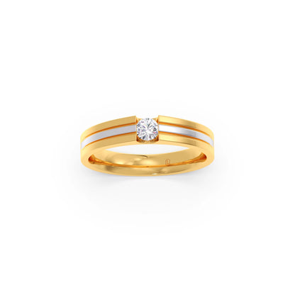 Men’s Dual-Line Solitaire  Band