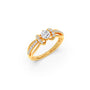 Round Solitaire with Diamond Accented Split Shank Ring