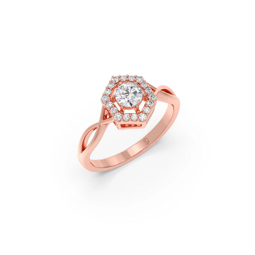 Radiant Round Halo Diamond Engagement Ring