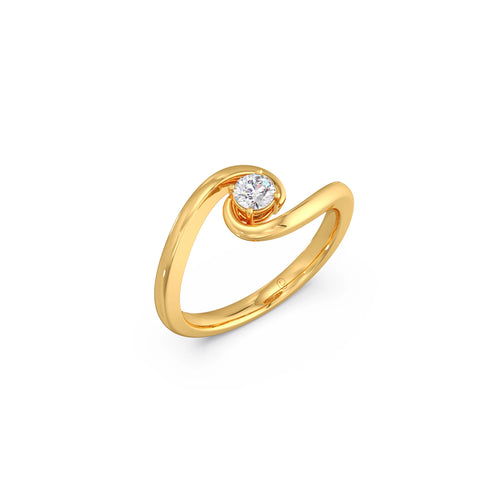 Modern Swirl Solitaire Ring