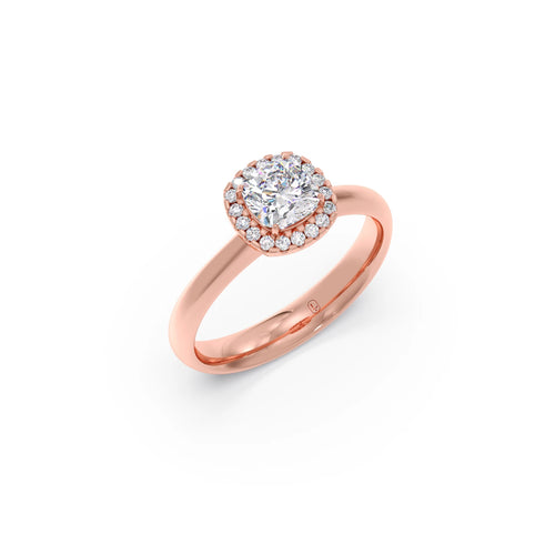 Cushion Halo Solitaire Engagement Ring – 8.20 MM