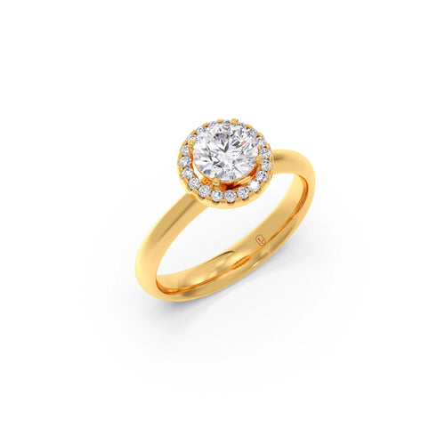 Round Halo Solitaire Engagement Ring – 8.10 MM