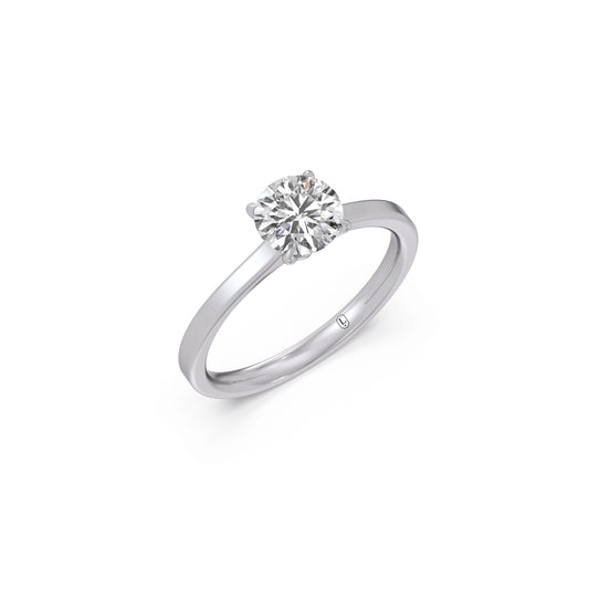 Round Solitaire Engagement Ring – 6.50 MM - White