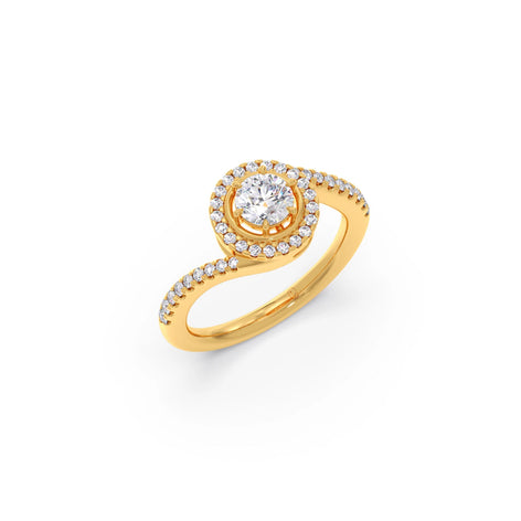 Round Halo Twist Engagement Ring – 0.50 ct