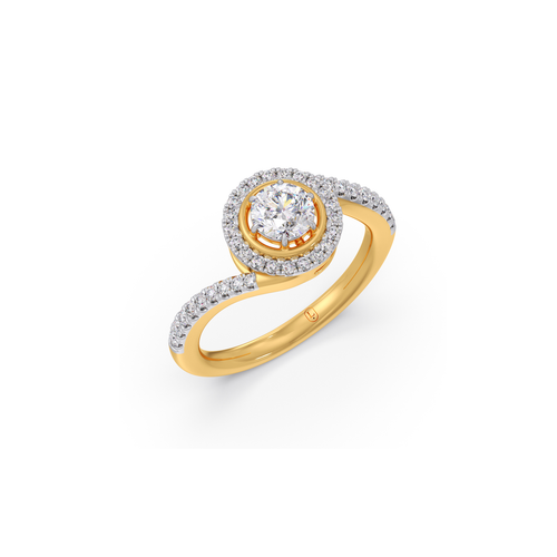 Round Halo Twist Engagement Ring – 0.50 ct