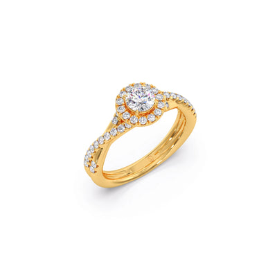 Round Halo Twisted Engagement Ring – 0.48 ct