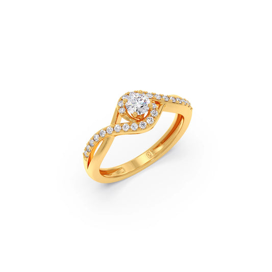 Round-Cut Solitaire Engagement Ring - Yellow