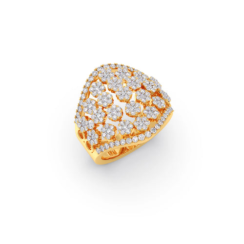 Round Diamond Classic Hexa Cluster Ring