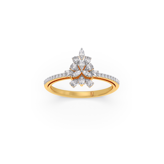 Sovereign Cluster Diamond Ring - Yellow