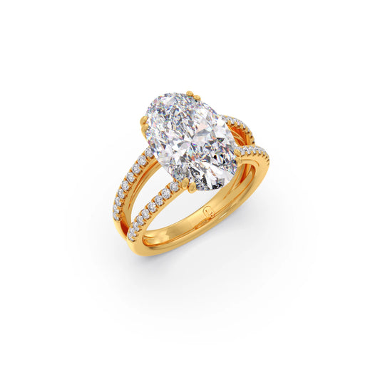 6.590ct Oval Solitaire Engagement Ring - Yellow