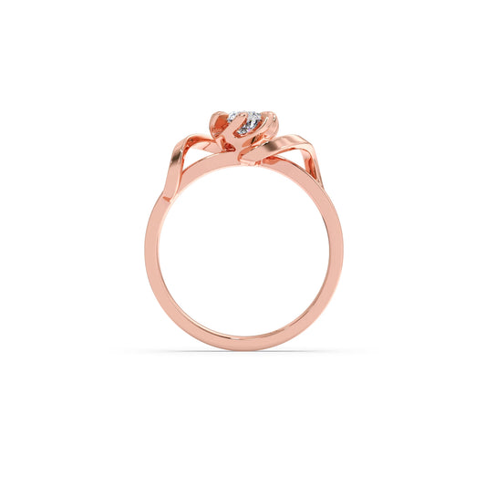 Round Solitaire Swirl Engagement Ring