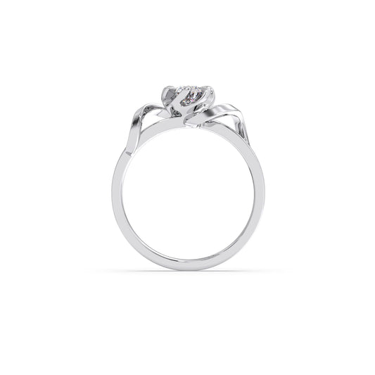 Round Solitaire Swirl Engagement Ring