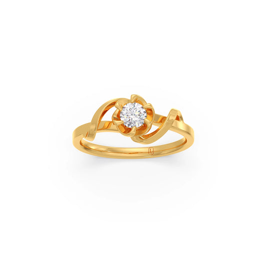 Round Solitaire Swirl Engagement Ring