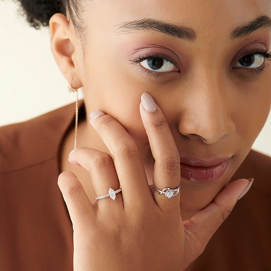 Round Solitaire Swirl Engagement Ring