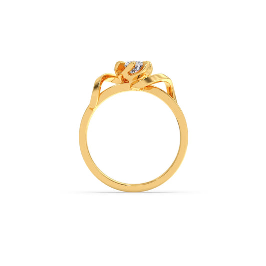 Round Solitaire Swirl Engagement Ring