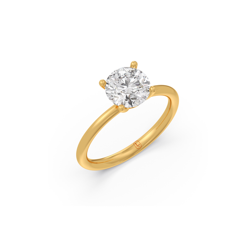 Round Petite Solitaire Engagement Ring