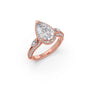 Pear Halo Engagement Ring with Side Stones