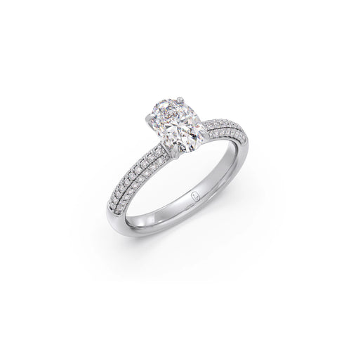 Oval Diamond Pavé Engagement Ring