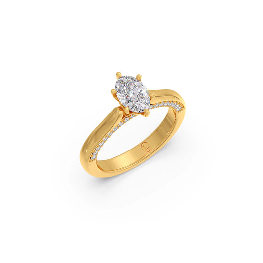 Oval Hidden Halo Engagement Ring