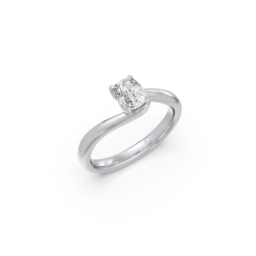 Radiant Cut Twist Solitaire Engagement Ring
