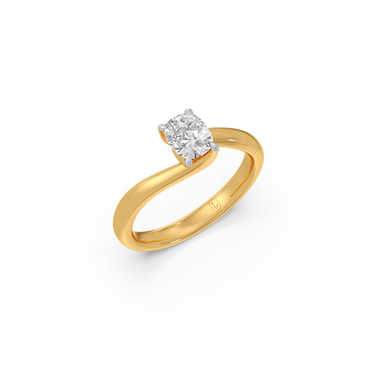 Radiant Cut Twist Solitaire Engagement Ring - Yellow
